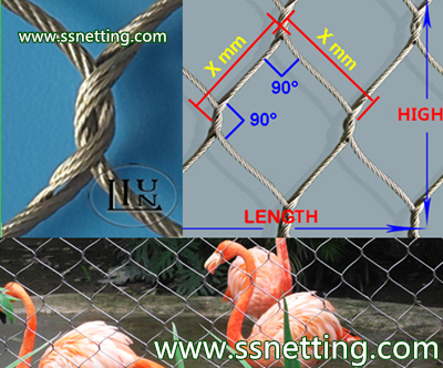 Stainless steel cable netting, cable mesh netting, wire rope cable netting