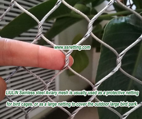 Sainless steel Aviary mesh is usually used as a protective netting for bird cages, or as a large netting to cover the outdoor large bird park..jpg