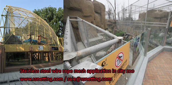 Stainless steel wire rope mesh application in city zoo