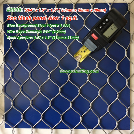 Stainless Steel Wire Mesh 5/64", 1.5" X 1.5", ( 2.0mm, 38mm X 38mm)