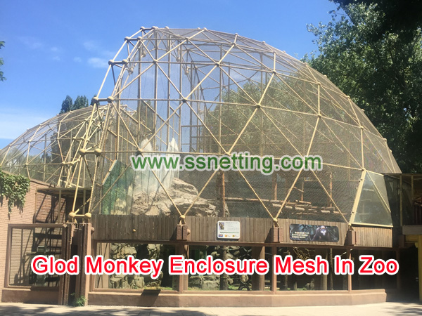 Glod Monkey Enclosure Mesh In Zoo