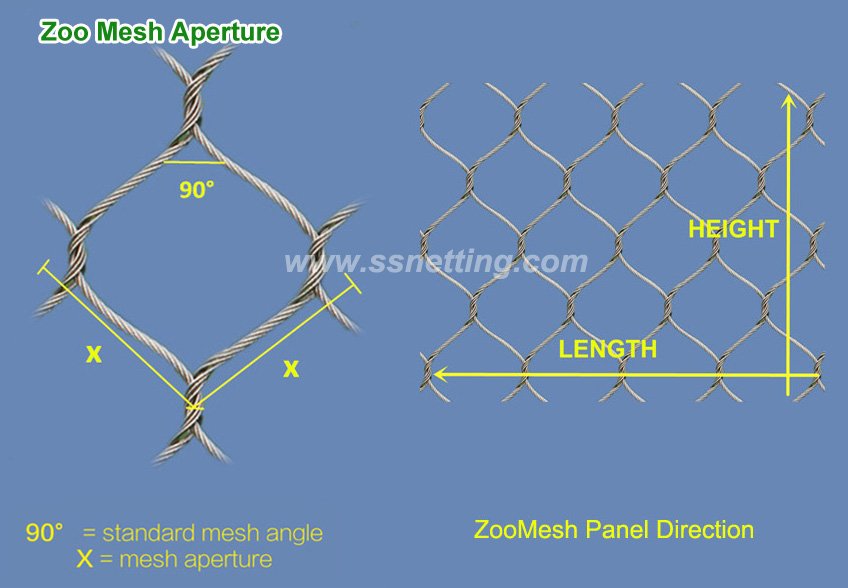 Stainless Cable Mesh 5/32", 4" X 4", ( 4.0mm, 102mm X 102mm)