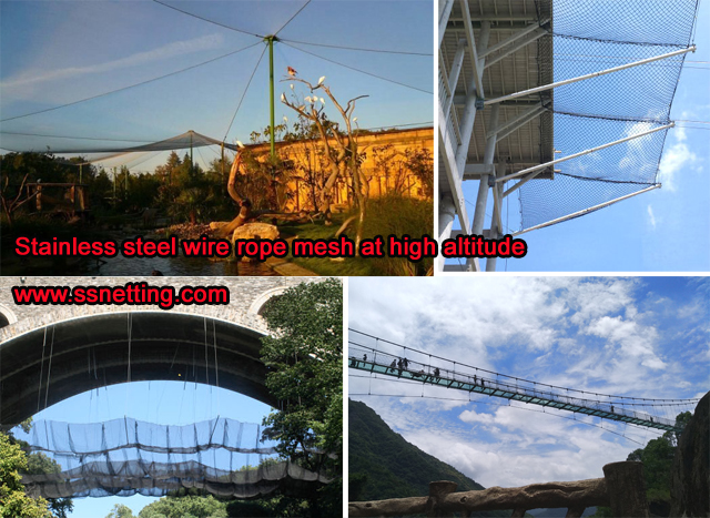 Stainless steel wire rope mesh at high altitude