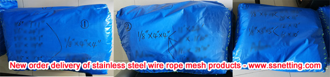 New order delivery of stainless steel wire rope mesh products